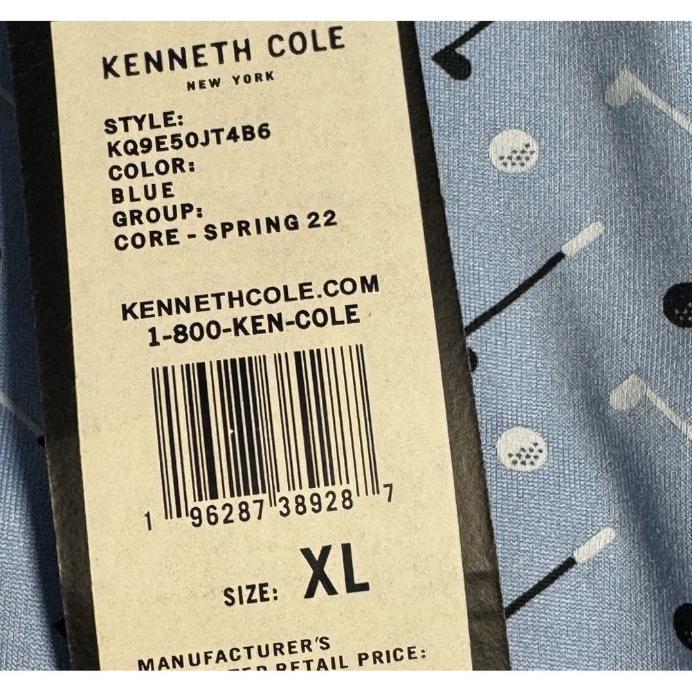 Kenneth Cole Mens XL Performance Golf Club Print Polo UPF +50 Moisture Wick NWT - Picture 8 of 11